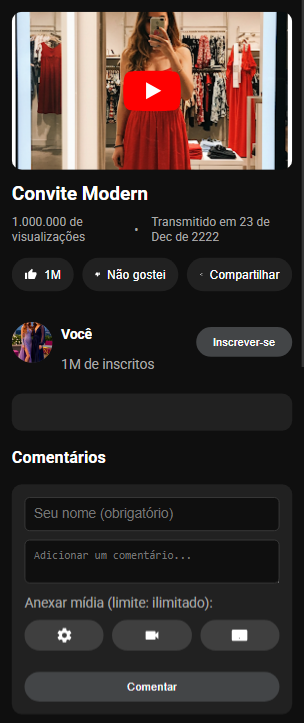 Banner do Evento Estilo YOUTUBE